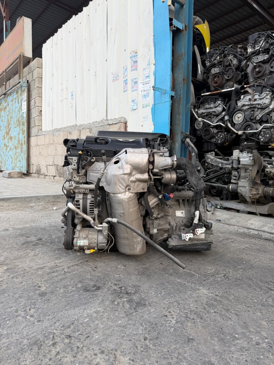 Complete MINI engine with additional engines stored behind it