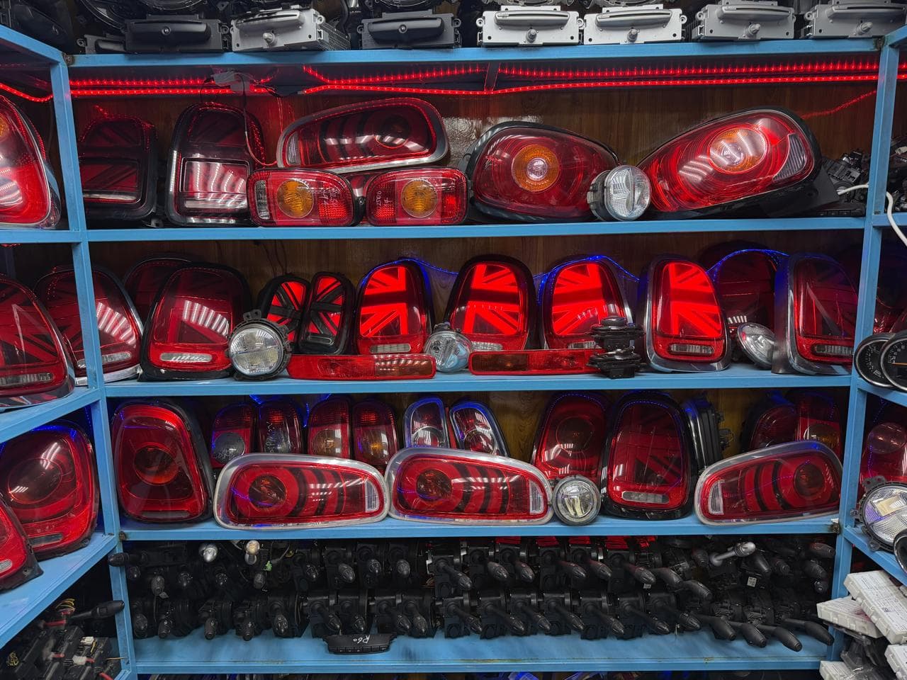 Shelves of MINI rear lights